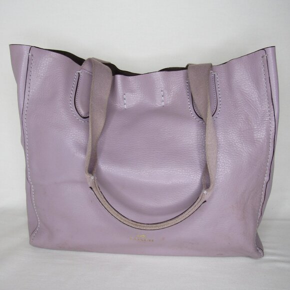 Coach Lavender Purple DERBY Leather Tote Bag Purse - Picture 4 of 10